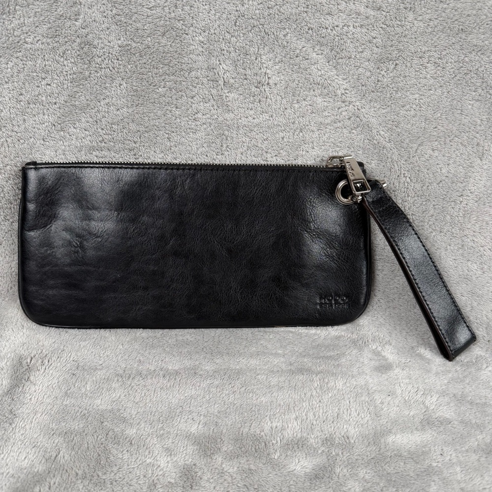 HOBO International Black Leather Wristlet Clutch Wallet